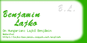 benjamin lajko business card