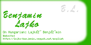 benjamin lajko business card